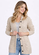 Ladies' Merino Wool Long Buttoned Cardigan