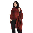 A10005 RED Colour Lambswool Ruana Gaelsong