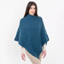 Celtic Knots Traditional Cowl Neck Poncho Blue Gaeslosng