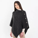 Celtic Knots Traditional Cowl Neck Poncho Charcoal Gaeslosng
