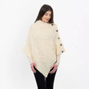 Celtic Knots Traditional Cowl Neck Poncho White Gaeslosng