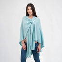 Ladies Asymmetrical 100% Lambswool Shawl Aqua Studio Gaelsong