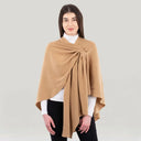 Ladies Asymmetrical 100% Lambswool Shawl Camel Studio Gaelsong