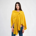 Ladies Asymmetrical 100% Lambswool Shawl Yellow Studio Gaelsong