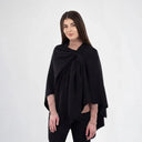 Ladies Asymmetrical 100% Lambswool Shawl Black Studio Gaelsong