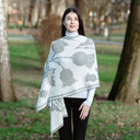 A10084 GREY Colour Scottish Thistle Cotton Shawl Different Style Galesong