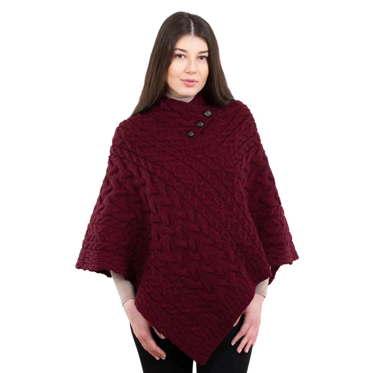 Ladies' Cable Knit Poncho | Gaelsong – GaelSong