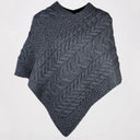 A10109 CHARCOAL Color Super Soft Merino Ladies Irish Poncho Gaelsong