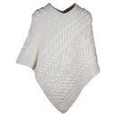 A10109 NATURAL WHITE Color Super Soft Merino Ladies Irish Poncho Gaelsong