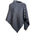 A10110 Color SLATE GREY SuperSoft Merino Wool Irish Poncho with Buttons Gaelsong