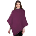 A10110 Color JAM RED SuperSoft Merino Wool Irish Poncho with Buttons Gaelsong