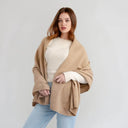 A10113 Women's Lightweight Lambswool Irish Shawl Camel Gaelsong
