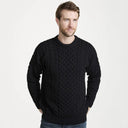 A20182 BLACK Colour Heavyweight Traditional Irish Fisherman Sweater Gaelsong
