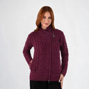 Ladies Side Zip Aran Cardigan