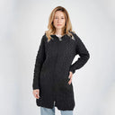 A20189 Celtic Zip Aran Wool Coatigan Charcoal Gaelsong