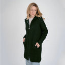 A20189 Celtic Zip Aran Wool Coatigan Green Gaelsong