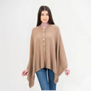 A20216 Asymmetrical Irish Lambswool Shawl Camel Gaelsong