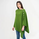 A20216 Asymmetrical Irish Lambswool Shawl Green Gaelsong