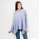 A20216 Asymmetrical Irish Lambswool Shawl Light Blue Gaelsong