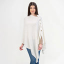 A20216 Asymmetrical Irish Lambswool Shawl White Gaelsong