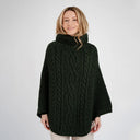 A20221 Cable Stitch Poncho Army Green Gaelsong