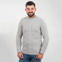 A20228 Celtic Cable Men's Sweater Grey Gaelsong