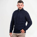 A20230 Fisherman Quarter Zip Sweater Navy Gaelsong