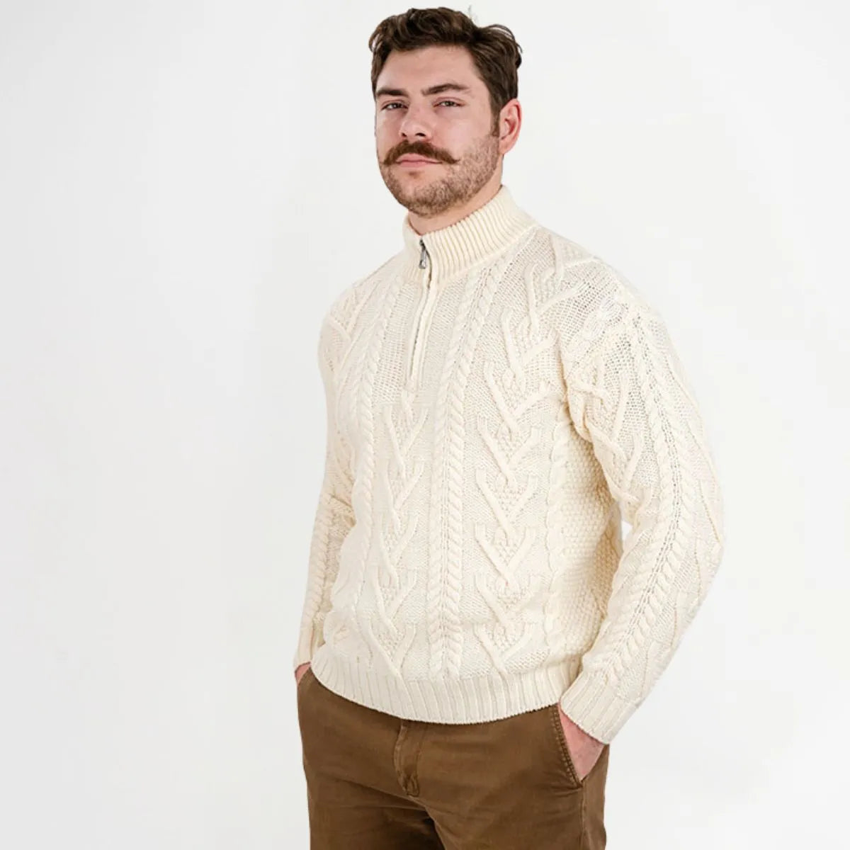 Fisherman Quarter Zip Sweater | Celtic Knitwear | Gaelsong – GaelSong