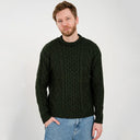 Men's Irish Aran Sweater Green Studio Gaelsong