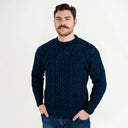 Men's Irish Aran Sweater Blue Studio Gaelsong