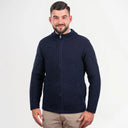 Men's Full Zip Irish Wool Cardigan Navy Studio Gaelsong