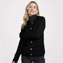 A20244 BLACK Colour Cable Knit Button-Up Aran Cardigan Gaelsong