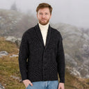 Men's Shawl-Collar Button Irish Cardigan Dark Grey Gaelsong
