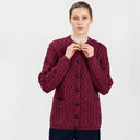 Traditional Ladies Irish Lumber Cardigan Wine Studio Gaelsong