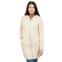 Aran Full Zip Hooded Knit Coat