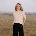 Womens Short Sleeve Aran Sweater Parsnip Gaelsong