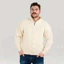 Men's Merino Half Zip Irish Sweater White Studio Gaelsong