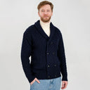 Double Breasted Shawl Irish Cardigan Navy Studio Gaelsong