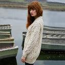 Merino Cable Knit Boyfriend Irish Cardigan