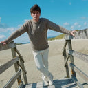 Donegal Wool Roll Neck Sweater Otemeal Gaelsong