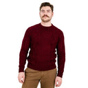 Men's Traditional Heavyweight Aran Sweater Wine Studio Gaelsong