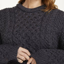 Women's Merino Crew Neck Aran Sweater Derby Gaelsong