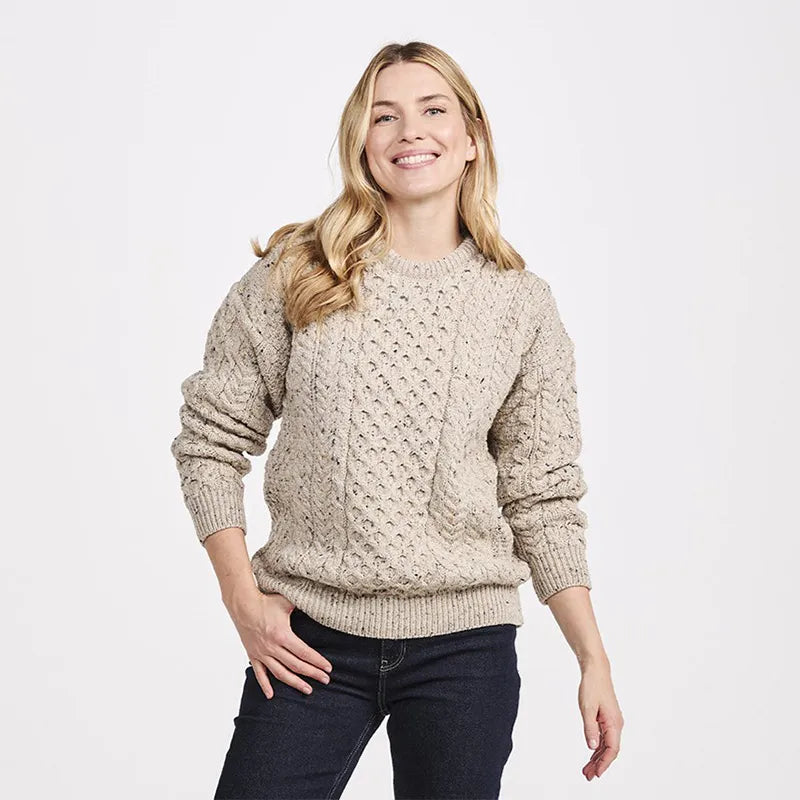 Women's Crew Neck Irish Fisherman Sweater | Gaelsong – GaelSong