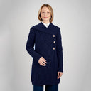 A20303 Merino Wool Aran Leaf Irish Coat Navy color studio Gaelsong