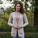 A20305 Merino Long Cable Knit Coat PARSNIP Lifestyle Gaelsong