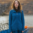 A20306 Ladies Merino Irish Bomber Jacket Blue Color Lifestyle Gaelsong