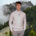 A20314 Color WHITE MARL Irish Style Fisherman Zip Sweater Gaelsong