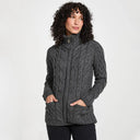 A20321 Color SLATE GREY SuperSoft Merino Chunky Cable Knit Cardigan Gaelsong