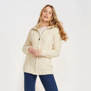 A20322 Color NATURAL WHITE Premium Merino Long Aran Knit Cardigan Gaelsong