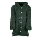 A20328 ARMY GREEN Women's Pull Through Cable Knit Shawl Gaelsong